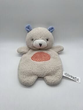 Ingenuity Plush Nate Bear Lovey Security Blanket Cream Orange Blue 13”